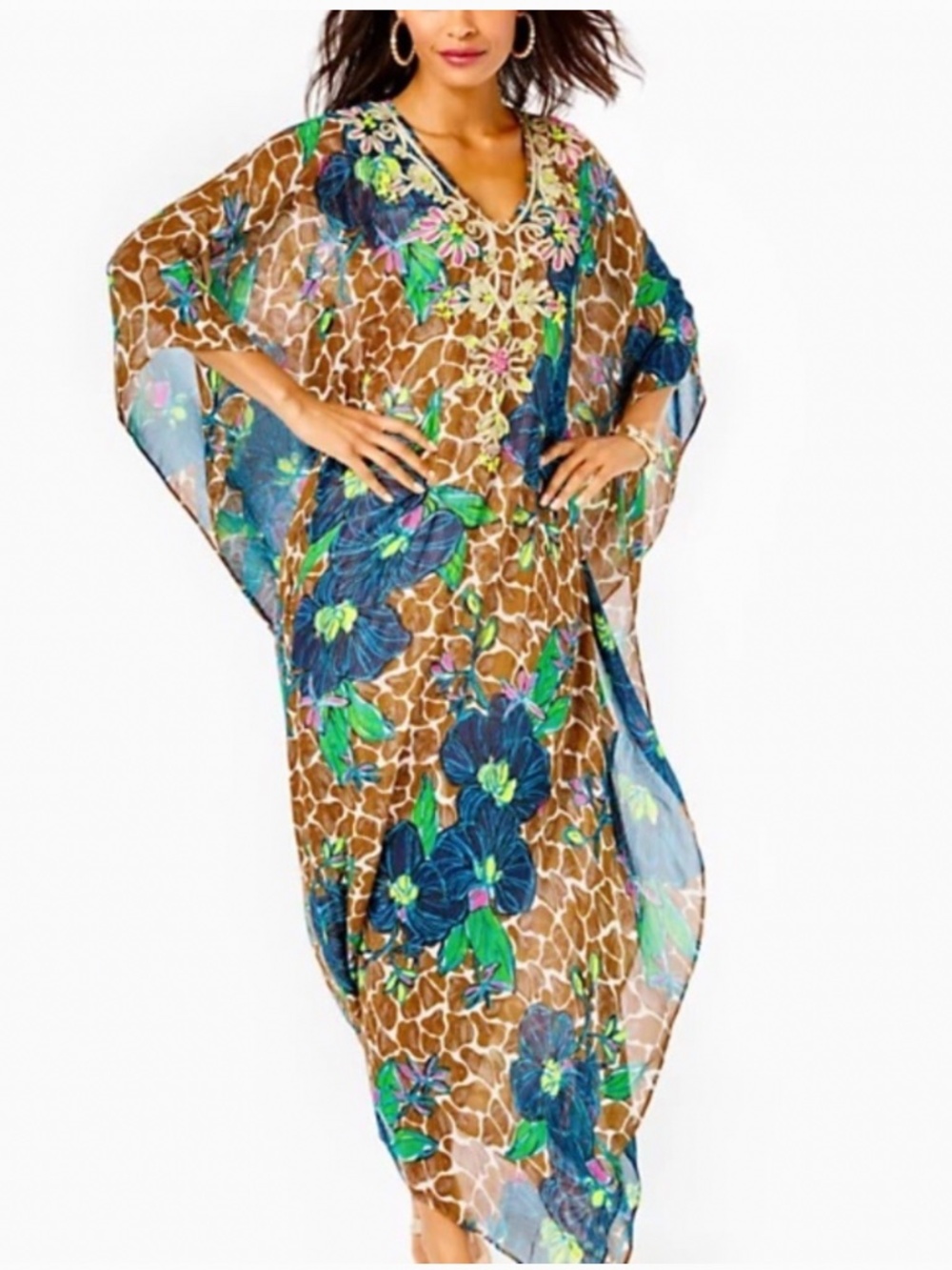 Lilly Pulitzer Rosia Maxi Embellished Caftan
